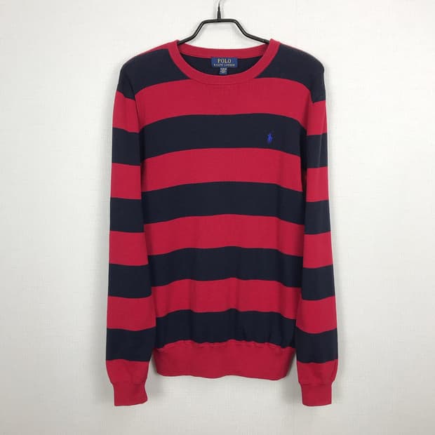 폴로 랄프로렌 POLO 레드 니트 면 맨투맨 보이즈XL