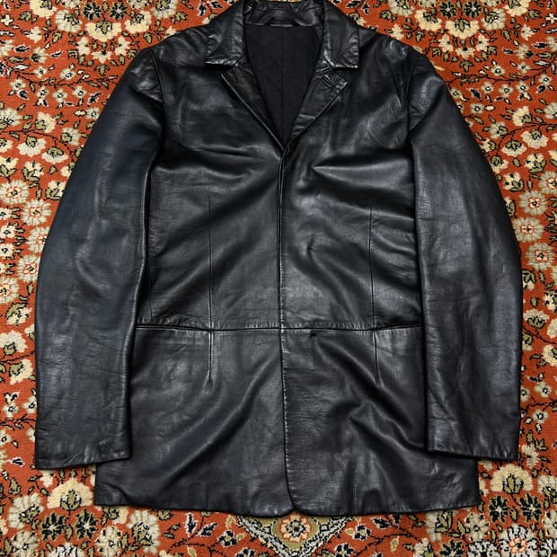 [M] DKNY 싱글 램스킨 블레이저 가죽자켓