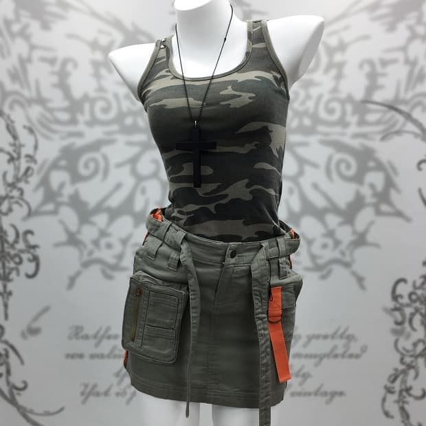 Y2K Utility Tech Belt Cargo Mini Skirt