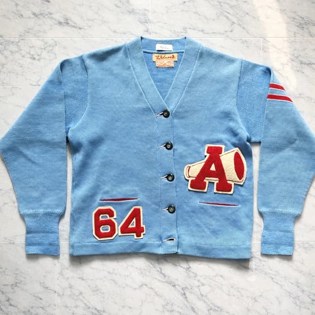 60's Lasley Knitting Co. 레터맨 가디건 100
