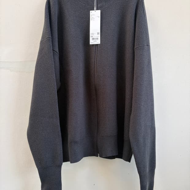 유니클로U 메리노울 블렌드 집업 XXL 풀오버 니트 블랙 르메르 유니클로