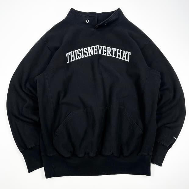 디스이즈네버댓 스펠아웃 오버핏 모크넥 맨투맨 블랙 M