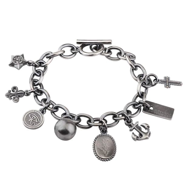 Oceanora S925 실버 멀티 엘리먼트 펜던트 빈티지 하이엔드 팔찌