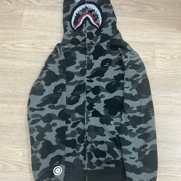 베이프 BAPE 샤크후드집업 흑계 L