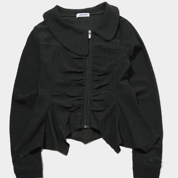 언발란스 셔링 자켓 블랙