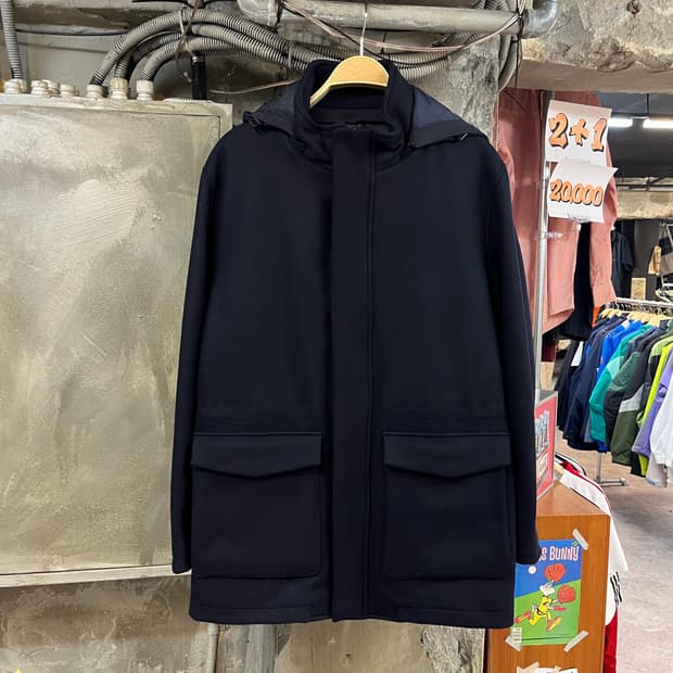 마시모두띠 후드 코트 네이비 #csz2955