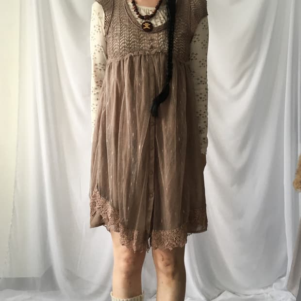 Sha layered crochet onepiece