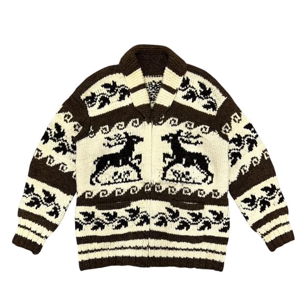 빈티지 노르딕 코위찬 니트집업(F)
