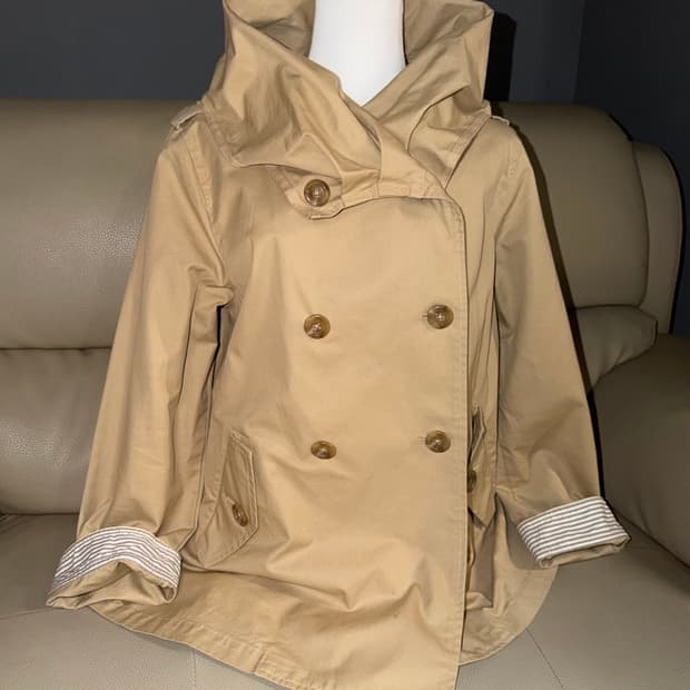 wide collar double button jacket