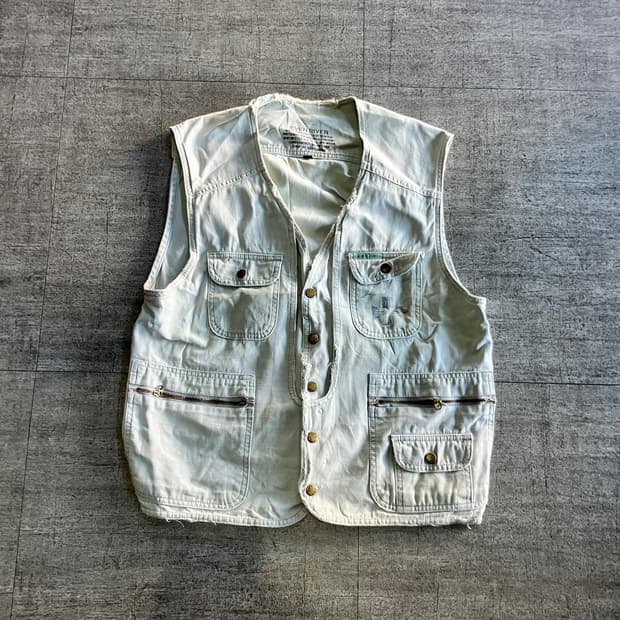 일본빈티지 Evenriver 핀터깔 올드스쿨아메카지 워크웨어 베스트조끼