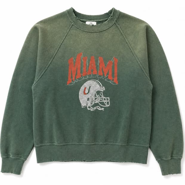 와일드동키 마이애미 데미지 맨투맨 그린 XS