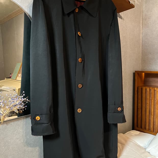 블랙 꼼데가르송 큐프라 코트