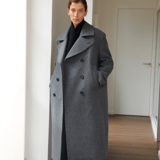 Moondal 롱더블코트 그레이