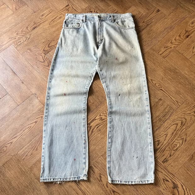 [34]00's 리바이스 USA 517 멕시코제 더티워싱 플레어 데님팬츠