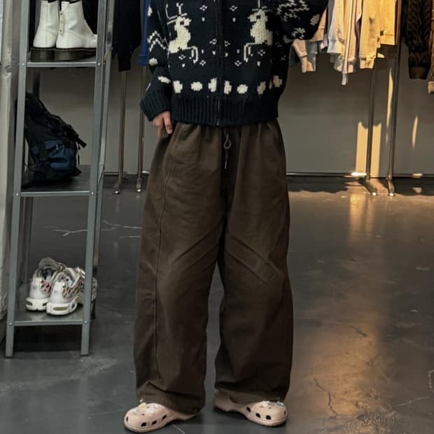 빈티지 노르딕 패턴 숏 니트 후드집업 A2933