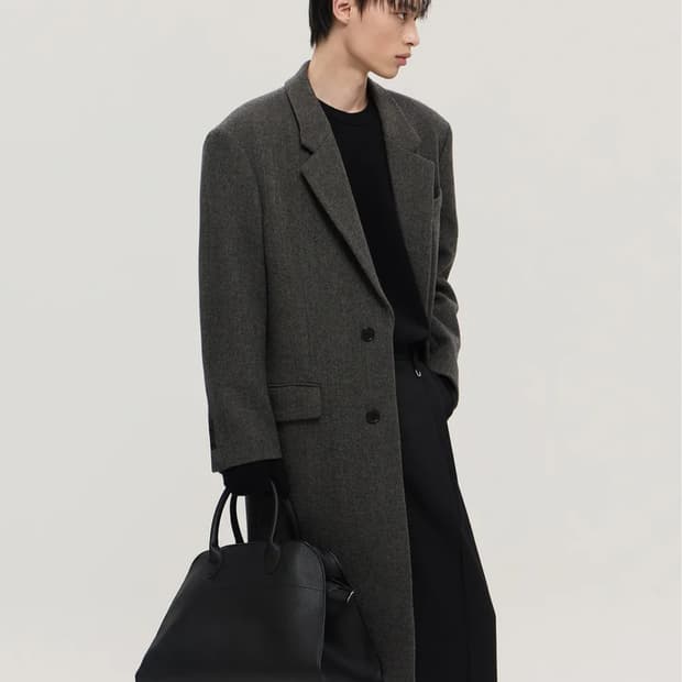 tngt 24fw 그레이 헤링본 싱글 코트 105