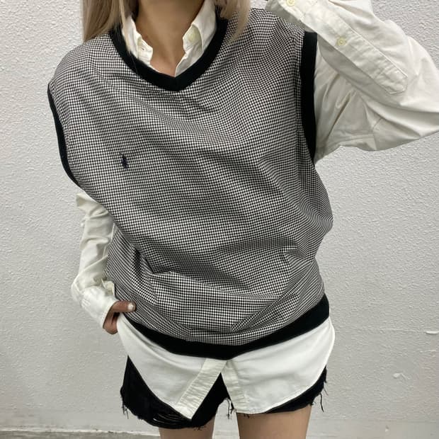 폴로 랄프로렌 블랙포니 제비체크 조끼 L