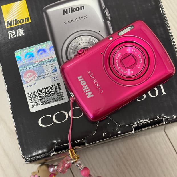 니콘 쿨픽스s01 핑크 디지털카메라