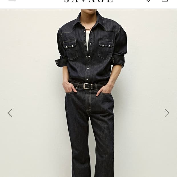 세비지 웨스턴 셔츠 다크블루m