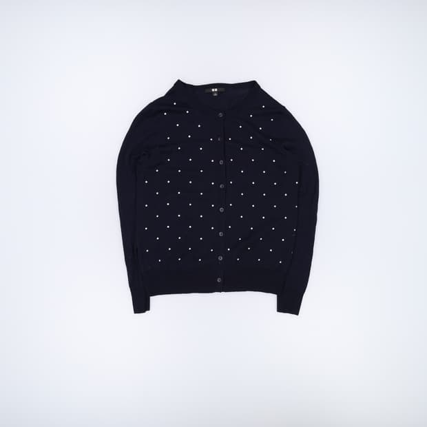 [L] 유니클로 여성 도트 울 가디건 0105J