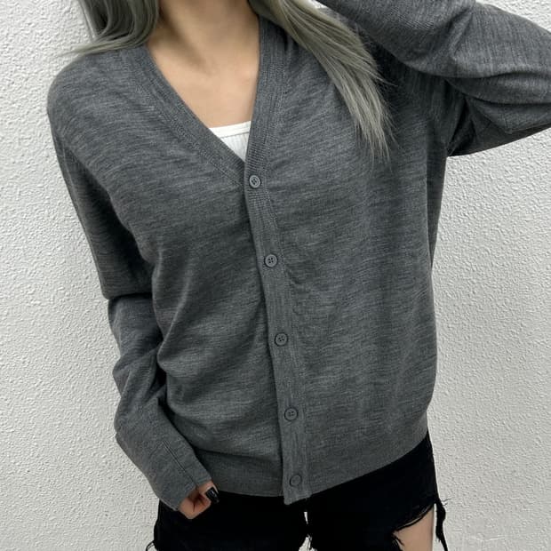 코스 그레이 니트 가디건 M