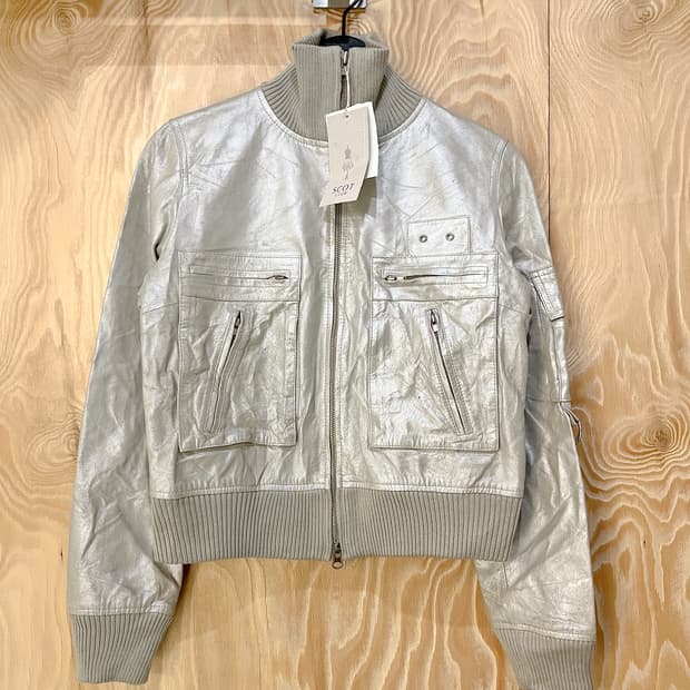 Scot Club 90's 메탈릭 레더 자켓