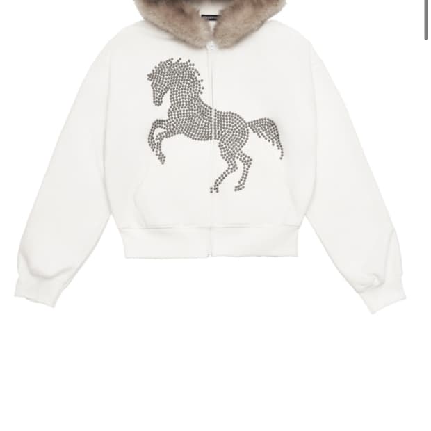 604서비스 후드집업 STUDDED FAUX FUR HOODIE 