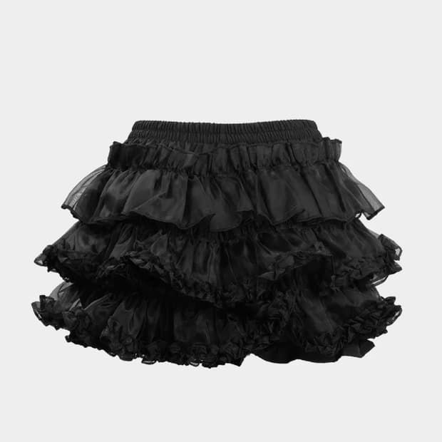 러프넥 튜튜 팬츠 스커트 블랙