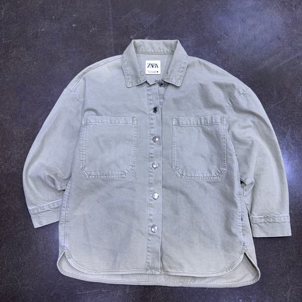 자라 우먼스 빈티지 데님 셔츠 자켓 셔켓 루즈핏 M