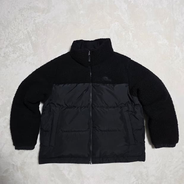 (L)여성 네파 뽀글이 배색 구스다운 패딩