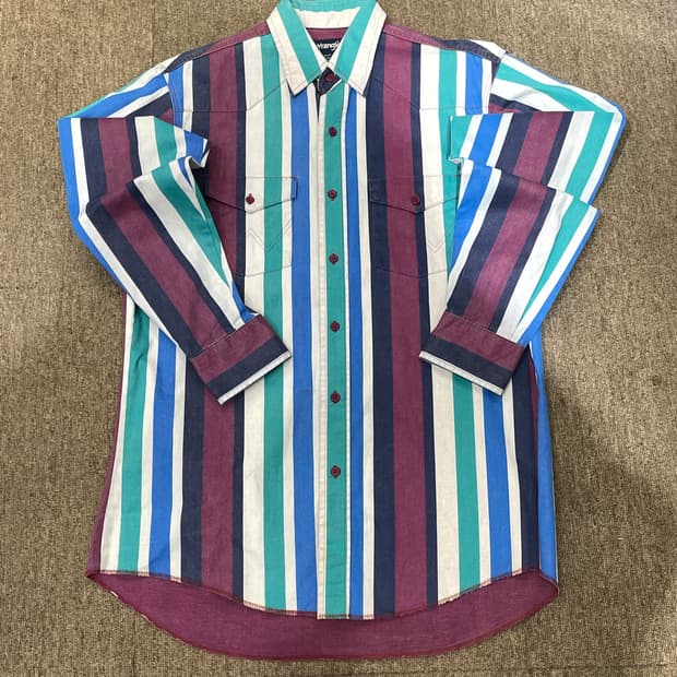 Wrangler 랭글러 스트라이프 웨스턴 셔츠 레귤러 핏