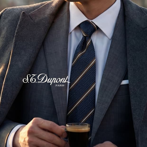 듀퐁 실크 네이비 스트라이프 넥타이 8.5cm A+등급 K1575
