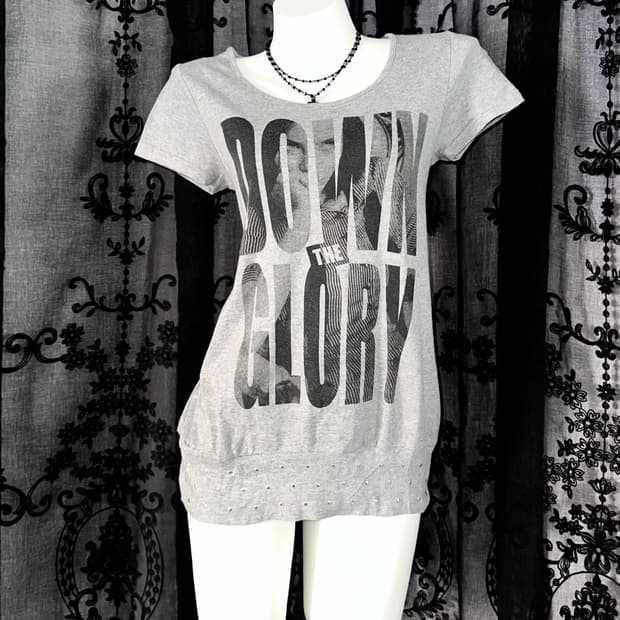 grey studded bubble hem t-shirt