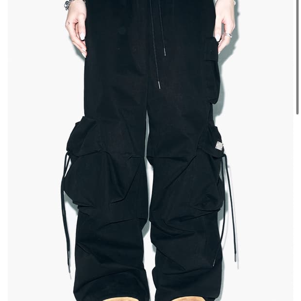 SOLID POCKET WIDE BANDING PANTS