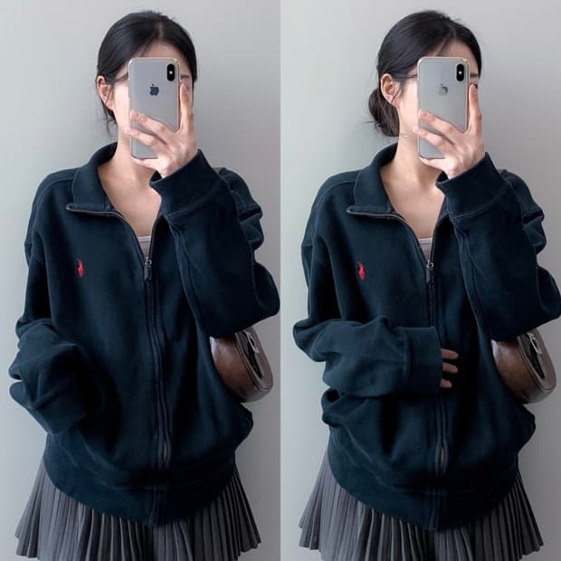 폴로 니트 집업