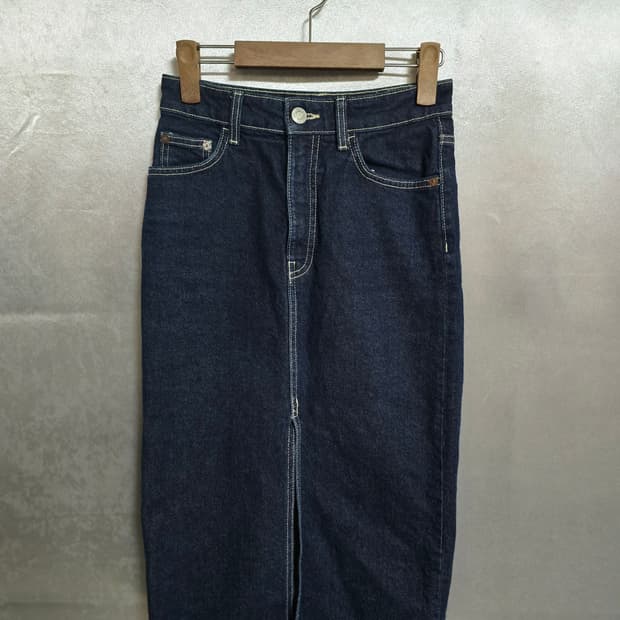 자라 청 데님 스커트 롱 스커트