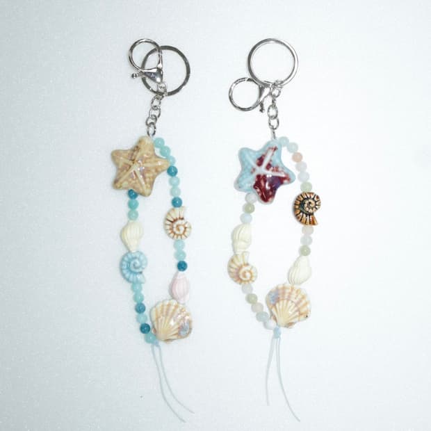 조개 도자 키링(Shell Ceramic Key Ring) /그린스카이/