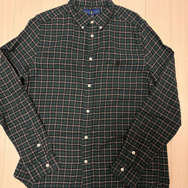 [XL] 폴로 보이즈 그린 플란넬 체크셔츠