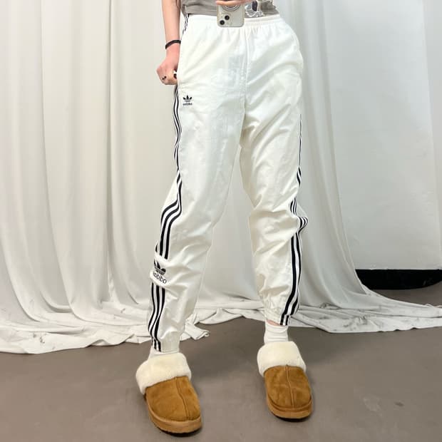 Adidas White Lock-Up Jogger Woven Pants 