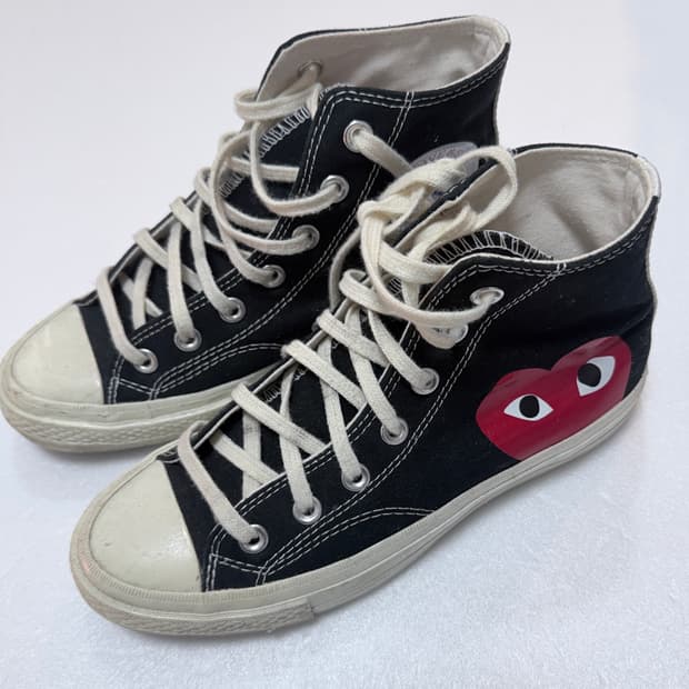 꼼데가르송 플레이 컨버스 척테일러 하이 245 블랙 하트