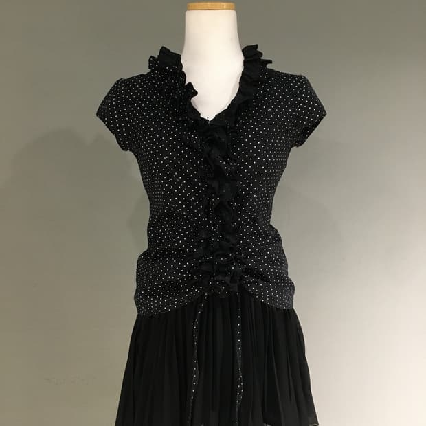 Naracamic dot pattern frill shirt