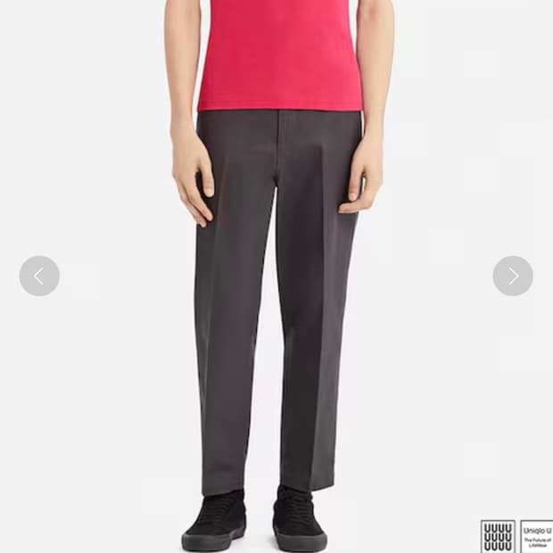 [85]유니클로 U 와이드 테이퍼드 앵클치노 팬츠 그레이
