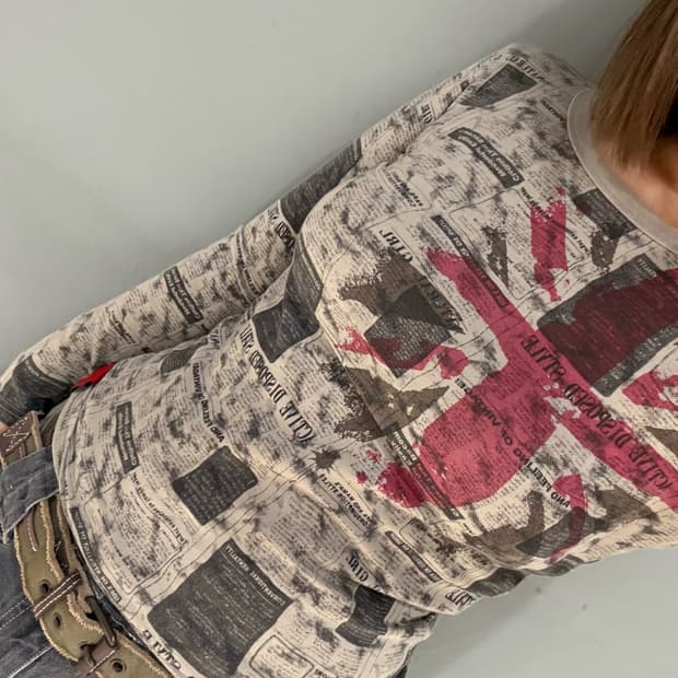 newspaper uk flag printing long sleeve