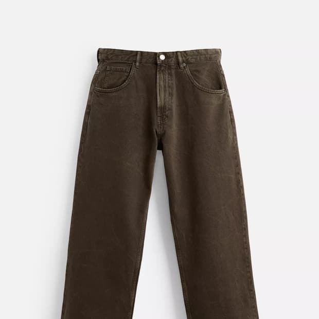 자라 zara 브라운 데님 청바지 배기 와이드 핏 리바이스