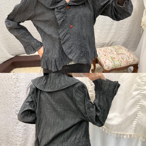Dot ruffle summer jacket