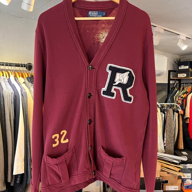 폴로 랄프로렌 레터맨 가디건 버건디 (L)