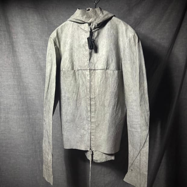 m.a+ 13SS Washed Cow Leather Hood Jacket