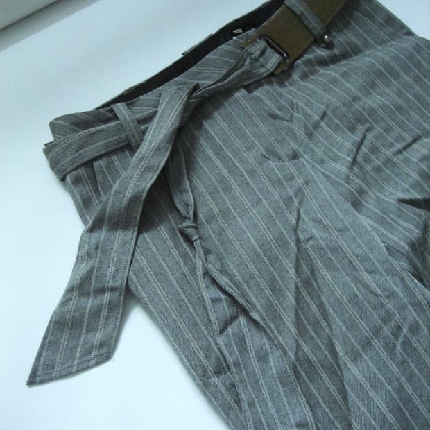 [SYSTEM] Stripe Belted Trousers