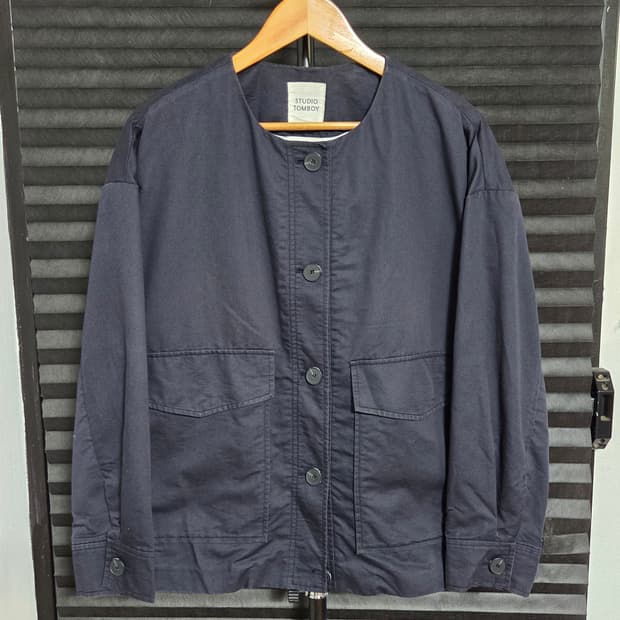 [스튜디오 톰보이] 코튼 나일론 라운드넥 오버핏 자켓 | 00176