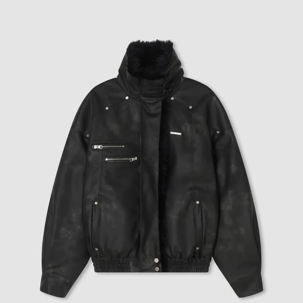 에트오소메 무스탕 피그먼트 무스탕 퍼 점퍼 퍼자켓 레더